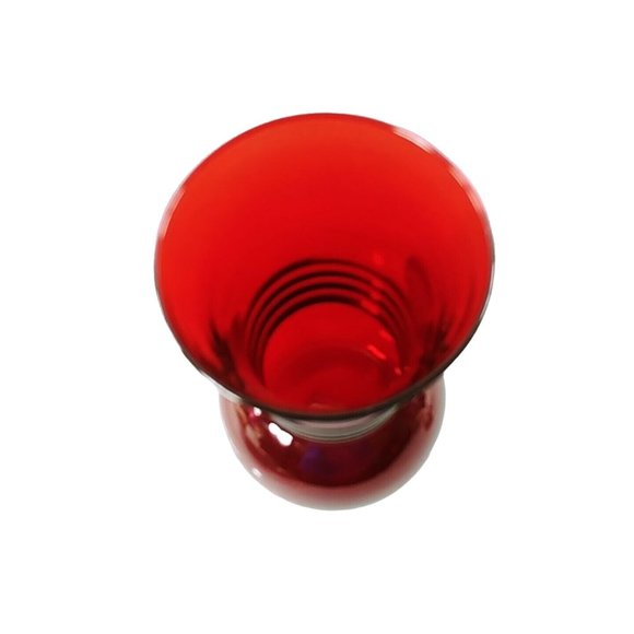 Vase Hocking Royal Ruby Red Ball Base Design 6-1/2" Tall - Picture 5 of 6